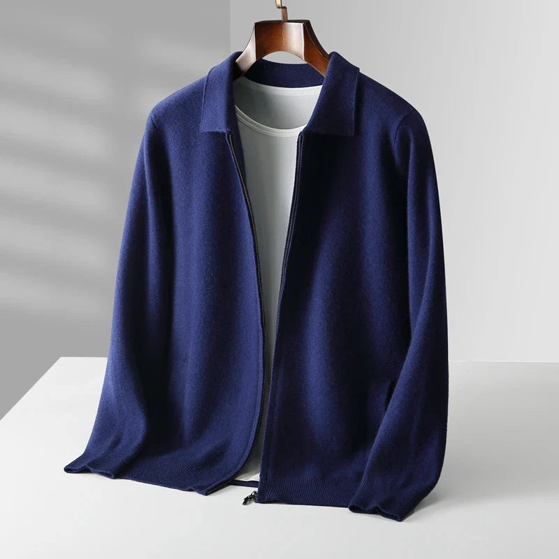 Heren kasjmier vest met rits – luxe lichtgewicht cardigan voor stijlvol comfort in diverse kleuren