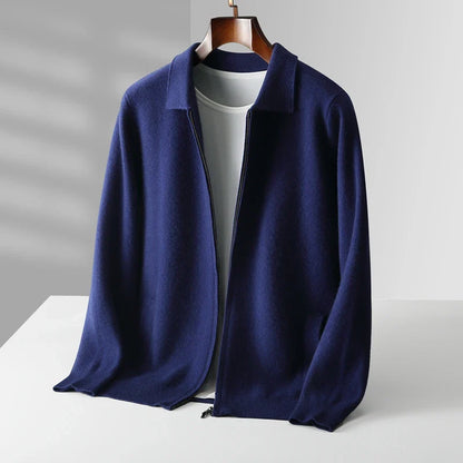 Heren kasjmier vest met rits – luxe lichtgewicht cardigan voor stijlvol comfort in diverse kleuren