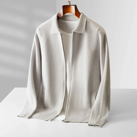 Heren kasjmier vest met rits – luxe lichtgewicht cardigan voor stijlvol comfort in diverse kleuren