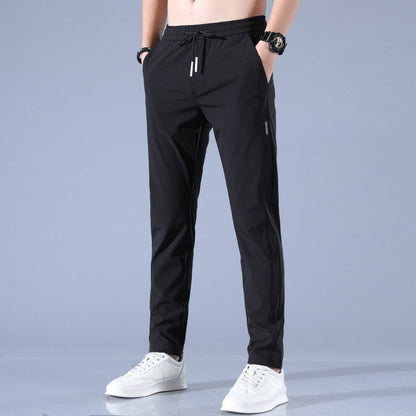 Heren nette slim fit broek met elastische taille – comfortabele casual broek voor werk en vrije tijd