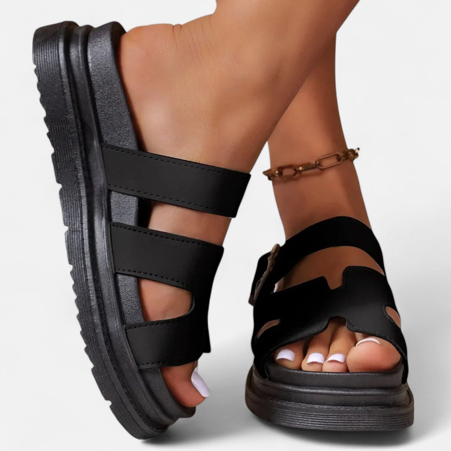 Dames sandalen in diverse kleuren – trendy sandalen met brede banden en chunky zool