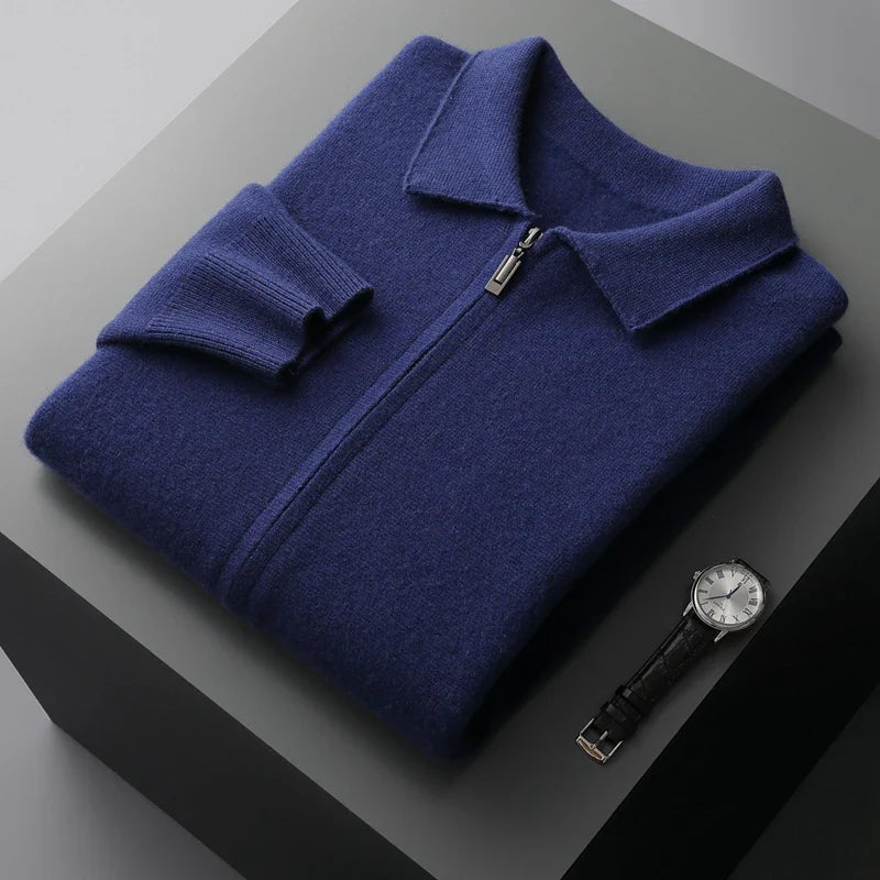 Heren kasjmier vest met rits – luxe lichtgewicht cardigan voor stijlvol comfort in diverse kleuren