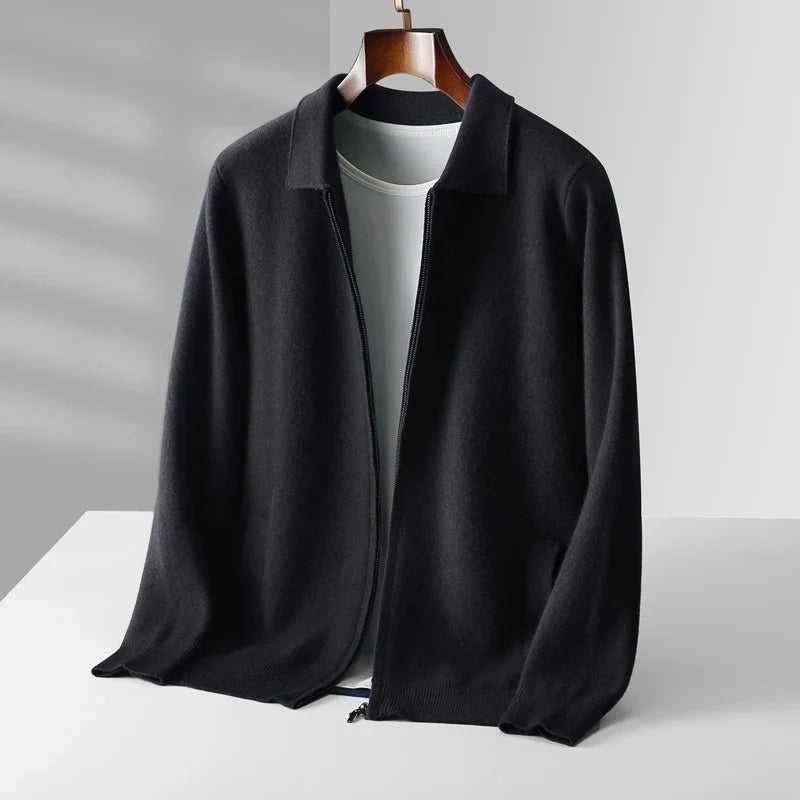 Heren kasjmier vest met rits – luxe lichtgewicht cardigan voor stijlvol comfort in diverse kleuren