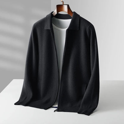 Heren kasjmier vest met rits – luxe lichtgewicht cardigan voor stijlvol comfort in diverse kleuren