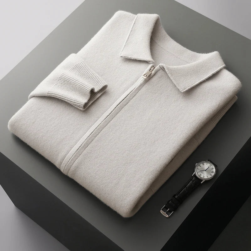 Heren kasjmier vest met rits – luxe lichtgewicht cardigan voor stijlvol comfort in diverse kleuren