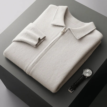 Heren kasjmier vest met rits – luxe lichtgewicht cardigan voor stijlvol comfort in diverse kleuren
