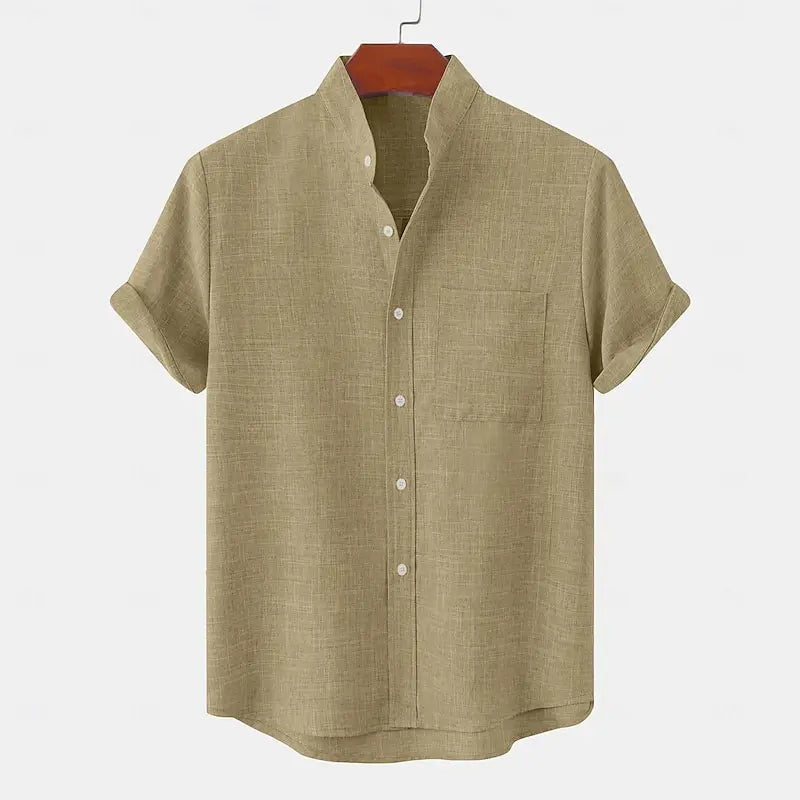 Heren linnen zomer shirt met korte mouwen Ademend en stijlvol voor casual én nette gelegenheden