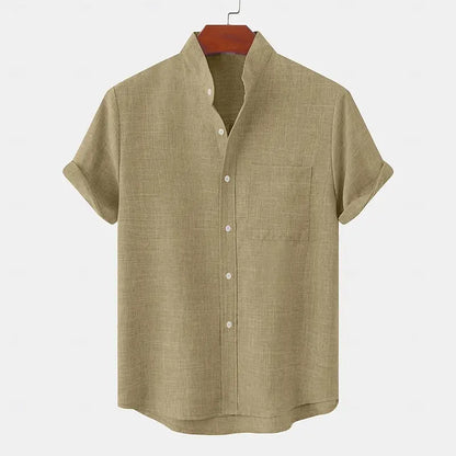 Heren linnen zomer shirt met korte mouwen Ademend en stijlvol voor casual én nette gelegenheden