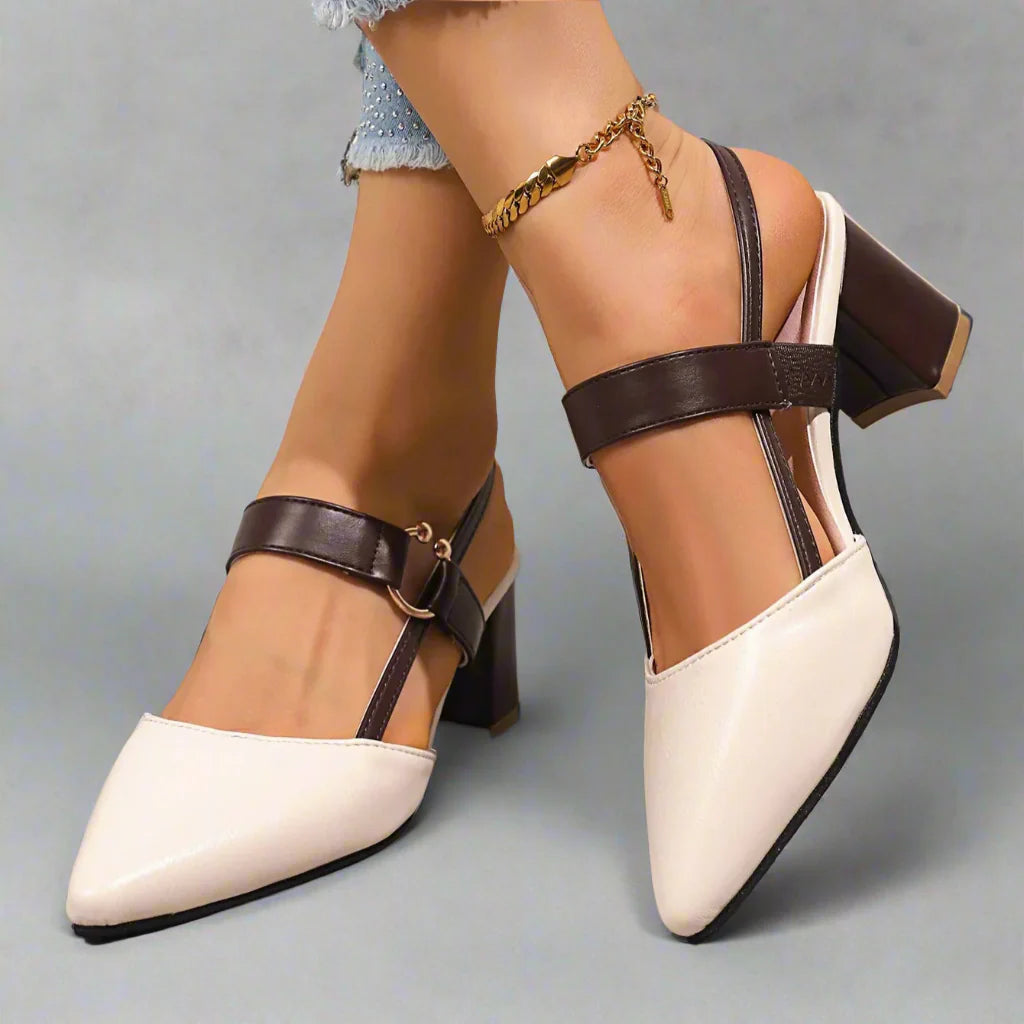 Dameshakken met blokhak en slingbackband – elegante en comfortabele pumps voor werk, feest en dagelijks gebruik in diverse kleuren