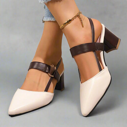 Dameshakken met blokhak en slingbackband – elegante en comfortabele pumps voor werk, feest en dagelijks gebruik in diverse kleuren