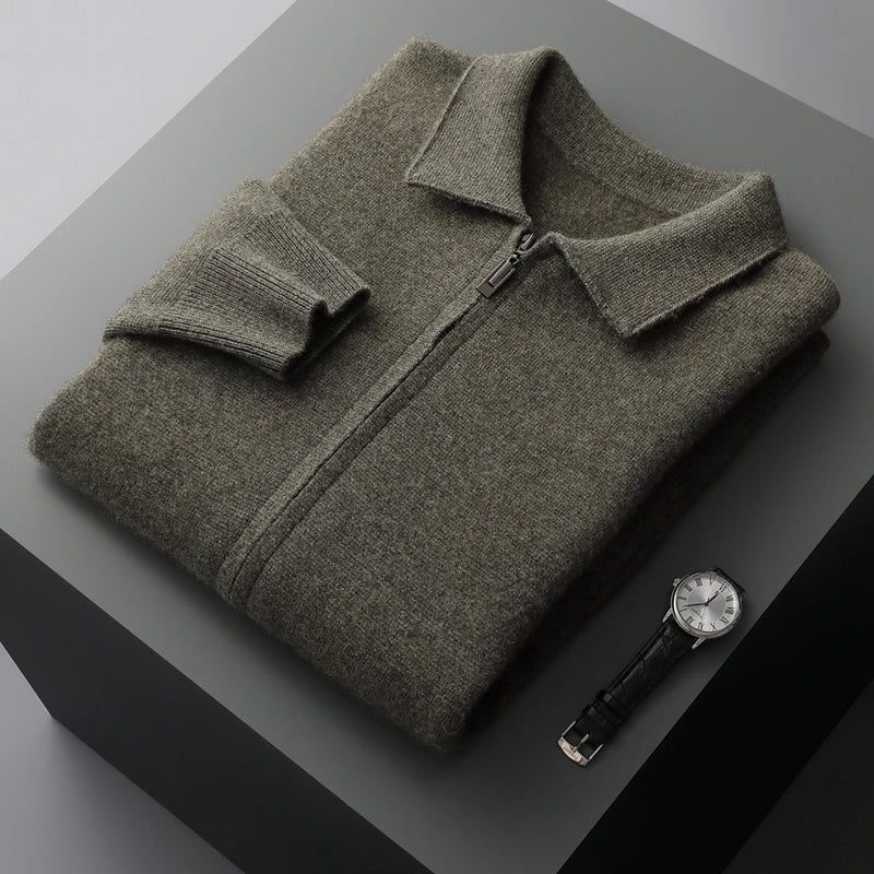 Heren kasjmier vest met rits – luxe lichtgewicht cardigan voor stijlvol comfort in diverse kleuren
