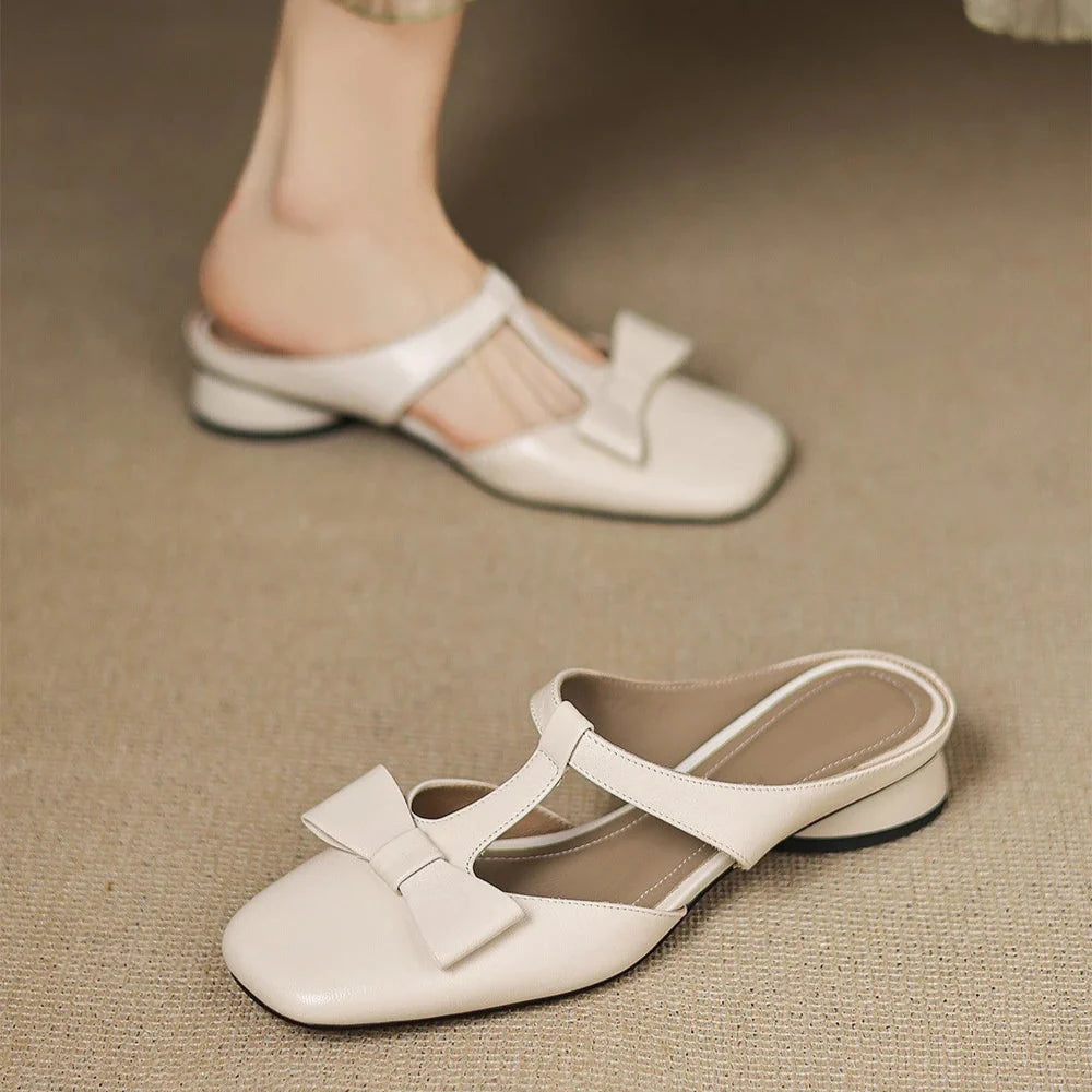 Dames instapslippers met strik – elegante en comfortabele muiltjes voor voorjaar, zomer en het tussenseizoen