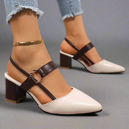 Dameshakken met blokhak en slingbackband – elegante en comfortabele pumps voor werk, feest en dagelijks gebruik in diverse kleuren