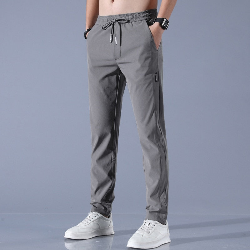 Heren nette slim fit broek met elastische taille – comfortabele casual broek voor werk en vrije tijd