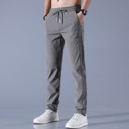 Heren nette slim fit broek met elastische taille – comfortabele casual broek voor werk en vrije tijd