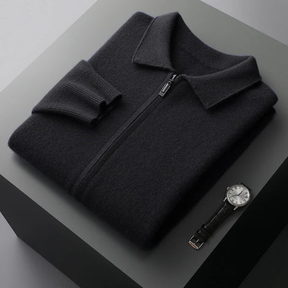 Heren kasjmier vest met rits – luxe lichtgewicht cardigan voor stijlvol comfort in diverse kleuren