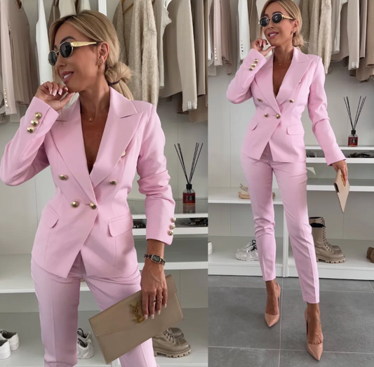 Damespak blazer en broek in diverse kleuren – elegant dameskostuum voor werk, diner en smart casual