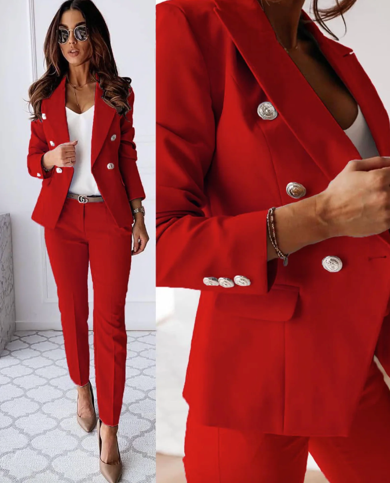 Damespak blazer en broek in diverse kleuren – elegant dameskostuum voor werk, diner en smart casual