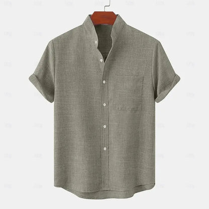 Heren linnen zomer shirt met korte mouwen Ademend en stijlvol voor casual én nette gelegenheden