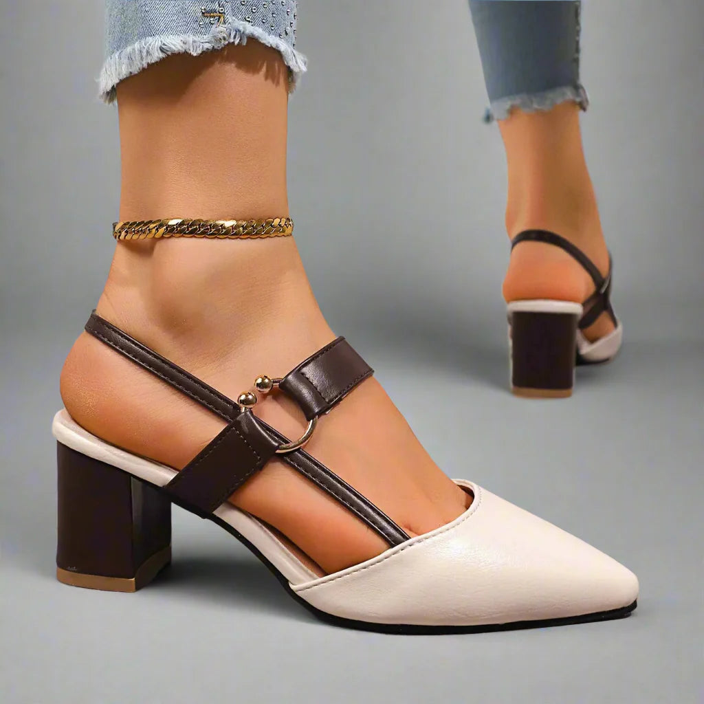Dameshakken met blokhak en slingbackband – elegante en comfortabele pumps voor werk, feest en dagelijks gebruik in diverse kleuren