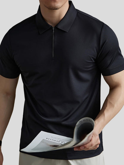 Polo met ritskraag voor heren – ademend, licht en perfect voor lente en zomer in diverse kleuren