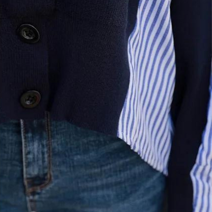 Waldora - Trendy gestreept overhemd met lange mouwen voor dames