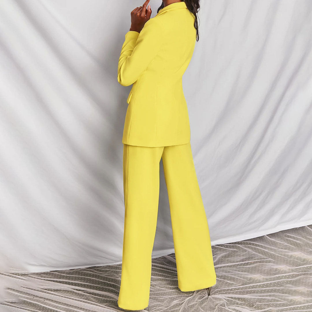 Dames blazerpak met rechte pantalon in diverse kleuren – voor een krachtige én stijlvolle look