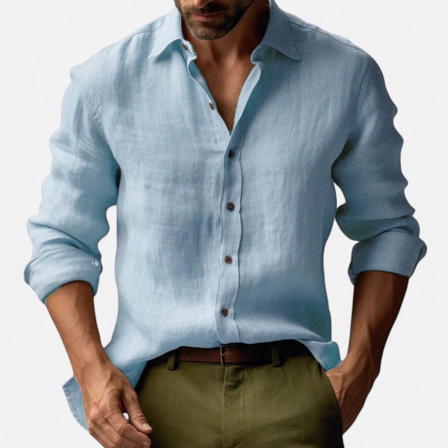Heren linnen overhemd in diverse kleuren – luchtig zomerhemd met lange mouwen en casual fit