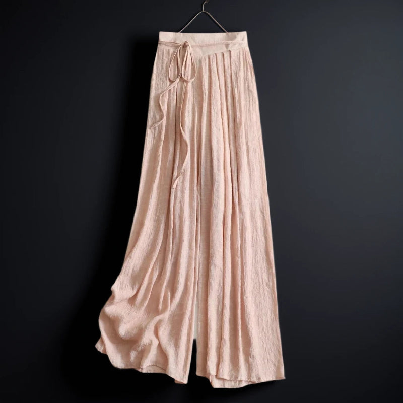 Dames linnen broek met wijde pijpen – luchtig, comfortabel en perfect voor lente en zomer in diverse kleuren