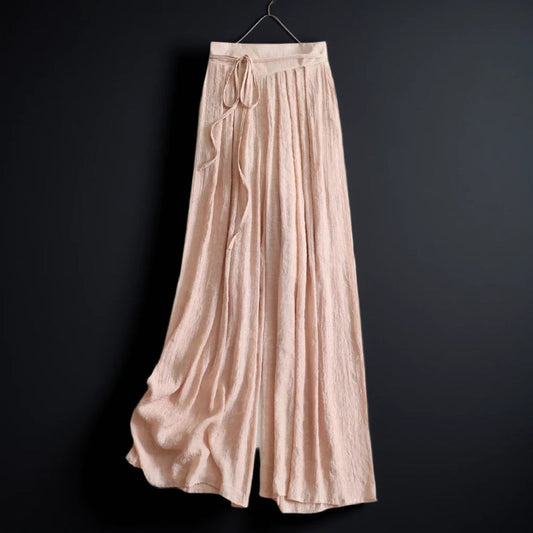 Dames linnen broek met wijde pijpen – luchtig, comfortabel en perfect voor lente en zomer in diverse kleuren