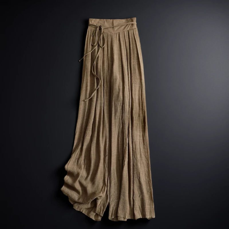 Dames linnen broek met wijde pijpen – luchtig, comfortabel en perfect voor lente en zomer in diverse kleuren