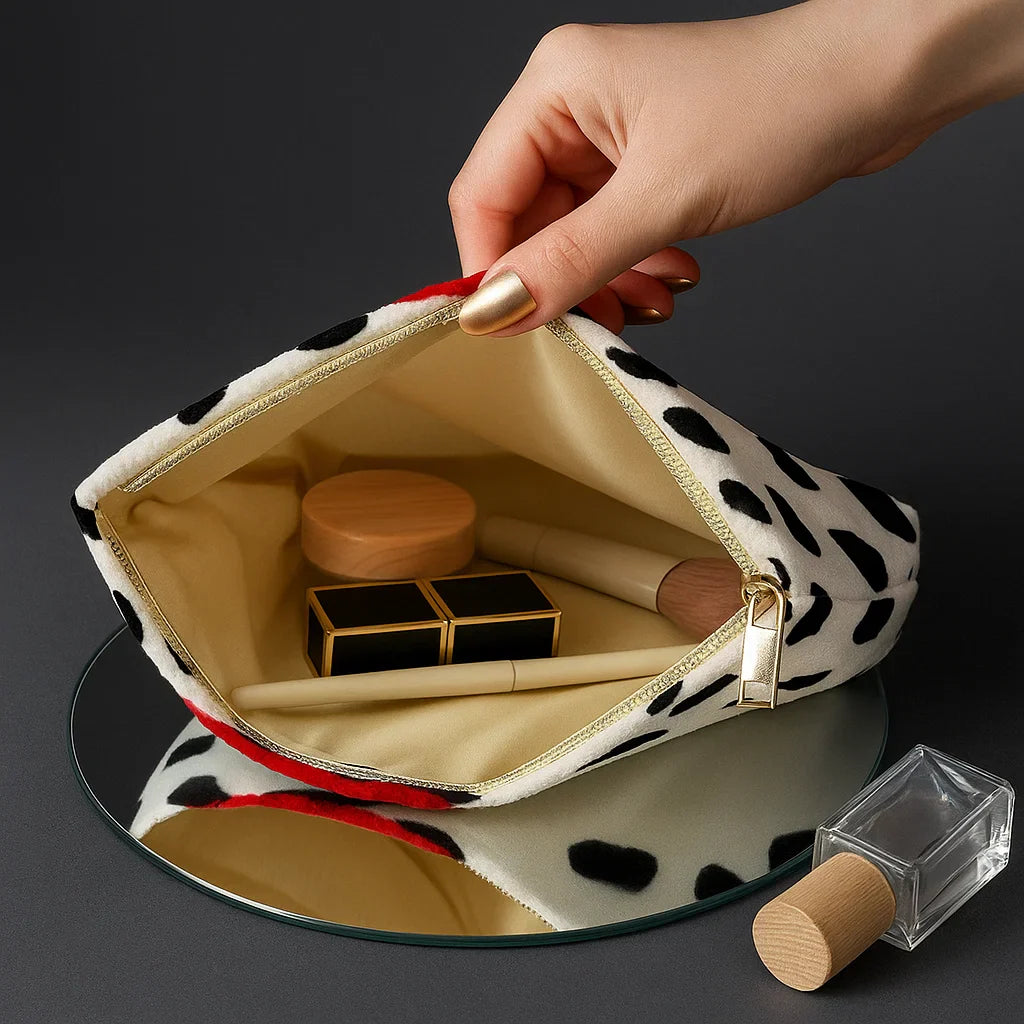 Stijlvolle make-up tas met lippenprint voor dames – ruime toilettas en organizer voor reizen, werk en dagelijks gebruik in diverse kleuren