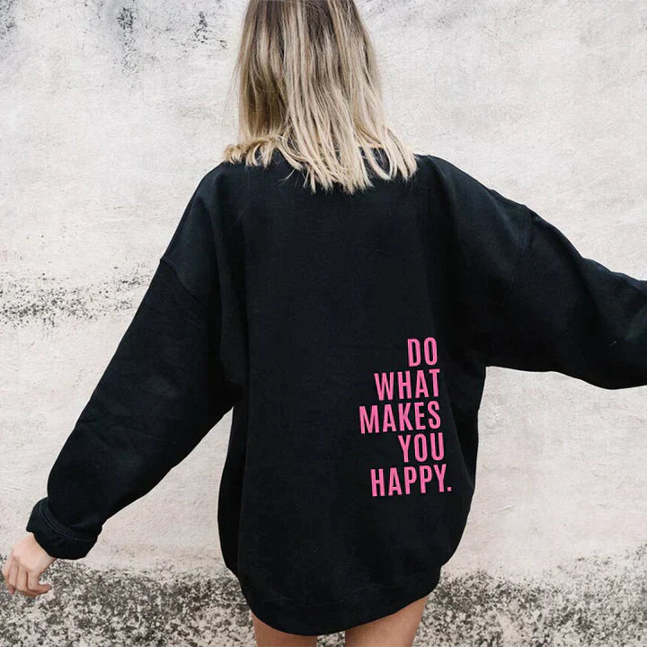 Dames hoodie met quote op de rug in diverse kleuren – relaxed en inspirerend in één