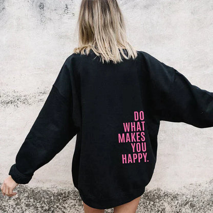 Dames hoodie met quote op de rug in diverse kleuren – relaxed en inspirerend in één