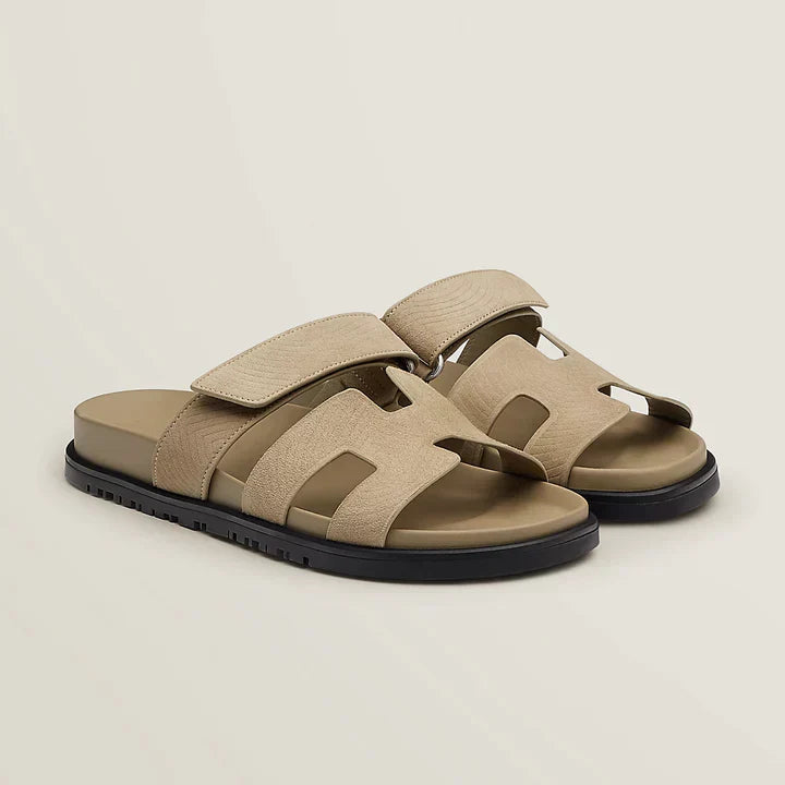 Heren slippers in diverse kleuren – leren sandalen met brede band en comfortabele zool