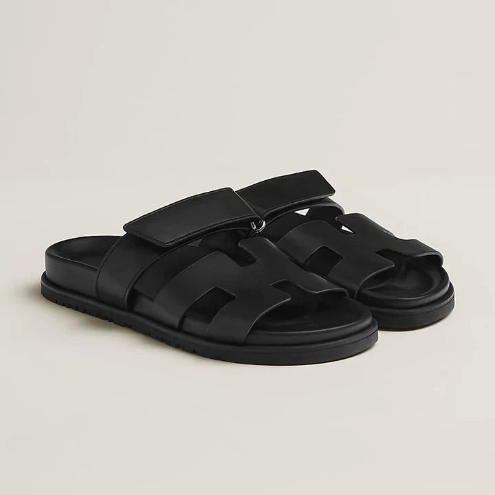 Heren slippers in diverse kleuren – leren sandalen met brede band en comfortabele zool