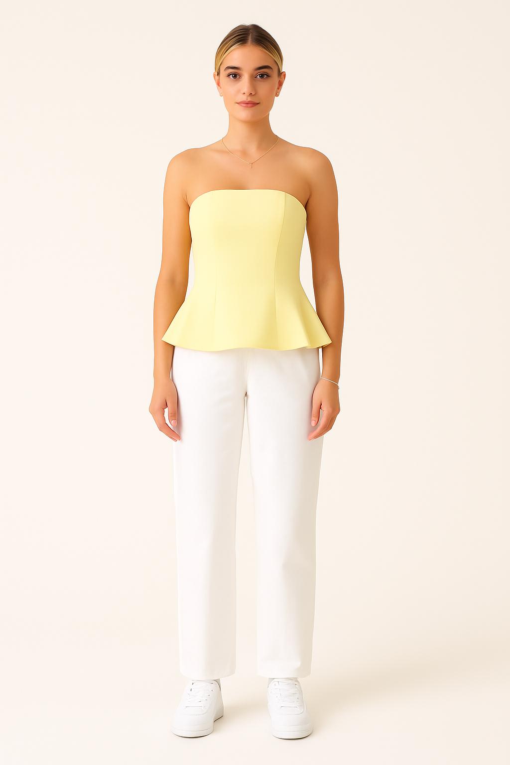 Dames top chique strapless perfect voor een zomerse avond uit of stijlvolle daglook