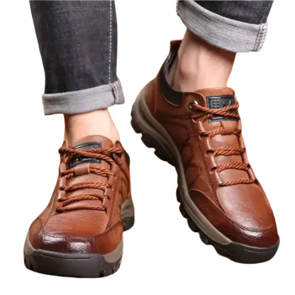 Heren Wandelschoenen van Leer met Gripzool Comfortabele Outdoor Sneakers voor Dagelijks Gebruik