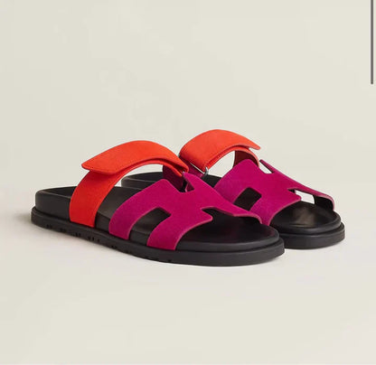 Heren slippers in diverse kleuren – leren sandalen met brede band en comfortabele zool