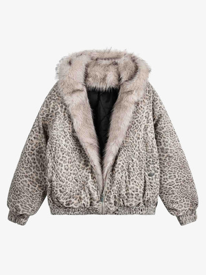 Heren winterjas met capuchon en imitatiebont voering – warme bomberjas in streetwear stijl met stoere vintage look en praktische zakken