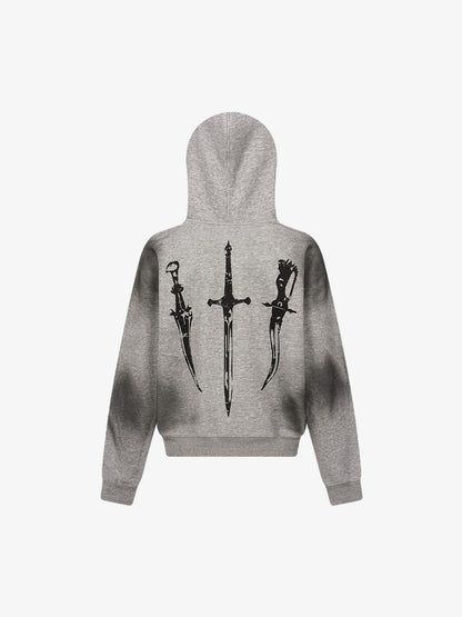 Heren vest met capuchon in Wasteland Style – stoer streetwear design met kunstzinnige print en warme voering