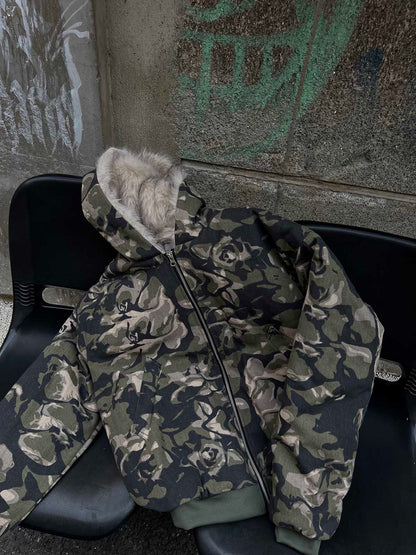 Heren winterjas met capuchon en imitatiebont voering – warme bomberjas in streetwear stijl met stoere vintage look en praktische zakken