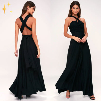 Dames lange avondjurk in diverse kleuren – elegante maxi-jurk met one shoulder of diepe V-hals
