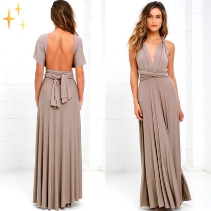 Dames lange avondjurk in diverse kleuren – elegante maxi-jurk met one shoulder of diepe V-hals