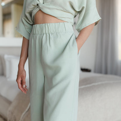 Dames linnen broek met wijde pijpen – luchtig, comfortabel en ideaal voor lente en zomer in diverse kleuren