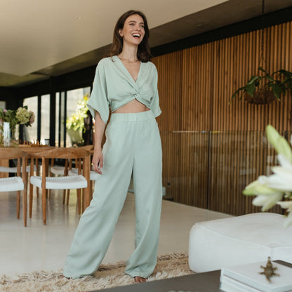 Dames linnen broek met wijde pijpen – luchtig, comfortabel en ideaal voor lente en zomer in diverse kleuren