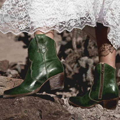 Dames enkellaarsjes in diverse kleuren – leren cowboy boots met hak voor trendy en casual looks