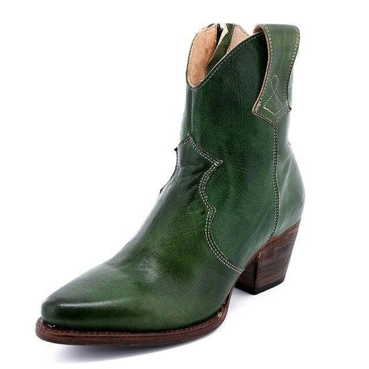 Dames enkellaarsjes in diverse kleuren – leren cowboy boots met hak voor trendy en casual looks