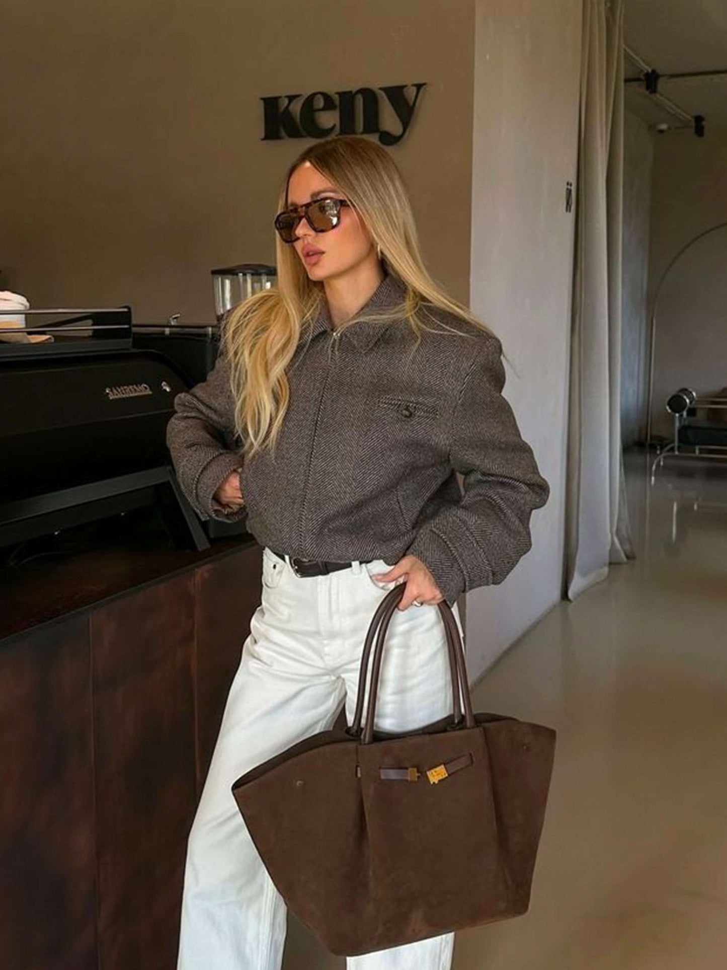 Dames Handtas – Elegante Schoudertas van Suède Look met Luxe Afwerking en Tijdloos Design