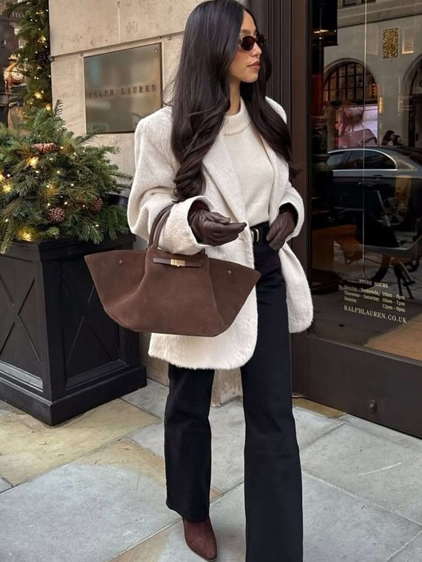 Dames Handtas – Elegante Schoudertas van Suède Look met Luxe Afwerking en Tijdloos Design